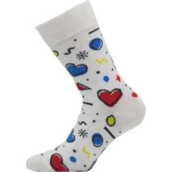 Dámské ponožky Veselé ponožky Funny Bílá 42-44 Vysoké ponožky