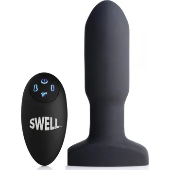 Anální kolík Swell 10x Inflatable and Vibrating Missile Silicone Remote Anal Plug Black
