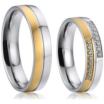 Prsten AN1022 Snubní prsteny chirurgická ocel - pár - Ocelové snubní prsteny