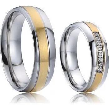 Prsten AN1020 Snubní prsteny chirurgická ocel - pár - Ocelové snubní prsteny