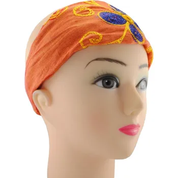 Šátek Látková čelenka s výšivkou Kilau Jeruk, oranžová, Sittar