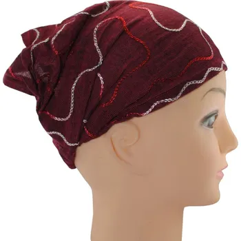 Šátek Látková čelenka s výšivkou Tampal Anggur, vínově červená, Sittar