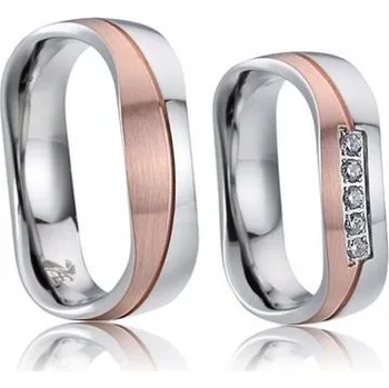 Prsten AN1021 Snubní prsteny chirurgická ocel - pár - Ocelové snubní prsteny
