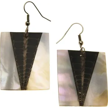 Náušnice Perleťové náušnice Šnek v mušli - hranaté