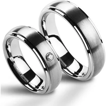 Prsten NWF1008-Zr Wolframové snubní prsteny - pár