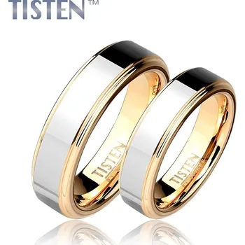 Prsten Tistenové snubní prsteny TIS0006 růžové zlato 62 mm