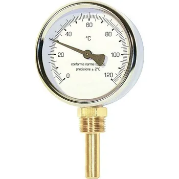 Kuchyňský teploměr Teploměr d80mm s mosaznou SPODNÍ jímkou 50mm, 0-120°C, bimetalový T8050S