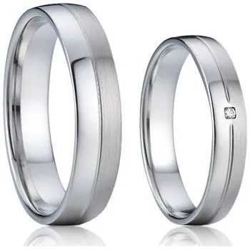 Prsten AN1008-Zr Snubní prsteny chirurgická ocel - pár - Ocelové snubní prsteny