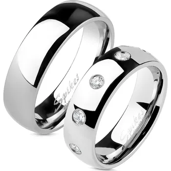 Prsten OPR1234 + OPR0100 Snubní prsteny ocel š. 6 mm - pár