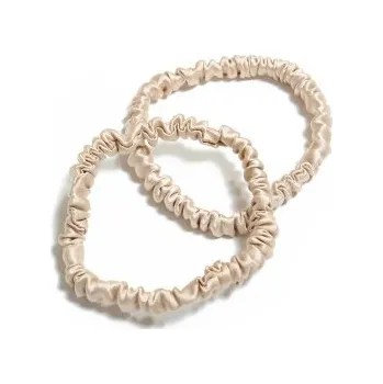 Pilō Pilō | Silk Hair Ties - Blonde Slim 100% hedvábné gumičky do vlasů 2 ks