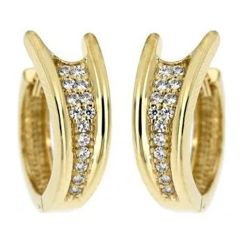 Náušnice Zlatnictví U Kostela Stříbrné pozlacené kroužky se zirkony MDB441 444669849