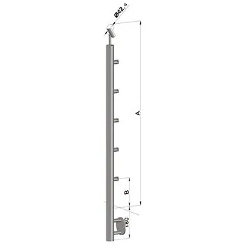 Zábradlí Zábradlí na schody - sloupek s bočním kotvení, 5 prutů vnitřních, EB1-BHZ5-2