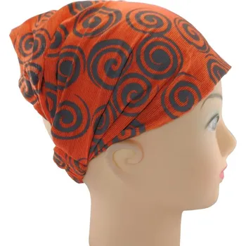 Šátek Čelenka s potiskem spirál Gulung Jingga, oranžová, Sittar