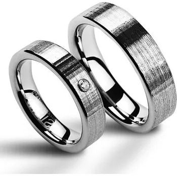 Prsten NWF1009-Zr Wolframové snubní prsteny - pár