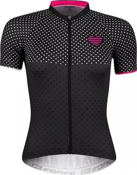 cyklistický dres Force Points s krátkým rukávem W černý/růžový