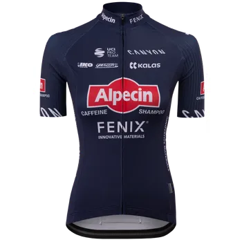 cyklistický dres Recenze Kalas Alpecin-Fenix Elite Stripes s krátkým rukávem M tmavě modrý