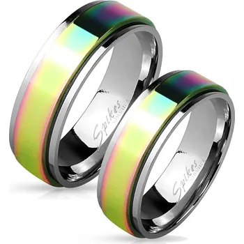 Prsten Rotační ocelové prsteny duhové