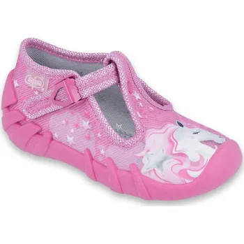 Dívčí bačkory Bačkůrky papučky botičky Befado Speedy 110P364 růžové s jednorožcem velikost: 23