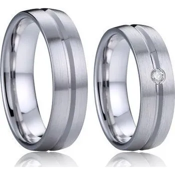 Prsten AN1033 Snubní prsteny s diamantem, stříbro AG 925/1000 - pár - stříbrné snubní prsteny s briliantem