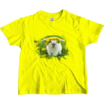 Tričko s potiskem králík a věneček dětské