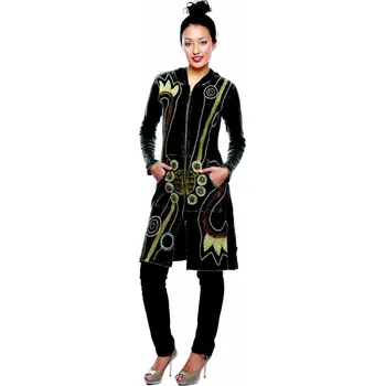 Dámský kabát Dlouhý etno kabátek Sadhika Hitam, Sittar.cz M