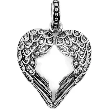 Přívěsek BRUNOshop.cz Přívěsek ANDĚLSKÉ SRDCE s kamínky BÍLÝ Stříbrná