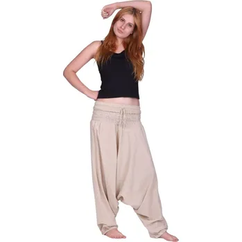 Dámské kalhoty Béžové turecké kalhoty harémky Putih Jelas, Sittar UNI