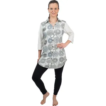 Dámská halenka Dlouhá dámská košile Ermelinda Kelabu šatokošile L/XL