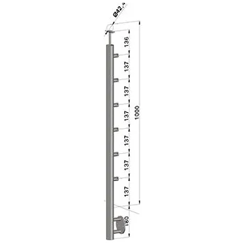Zábradlí Nerezové zábradlí - sloupek, boční kotvení, 6 prutů vnitřních, EB1-BHZ6-1