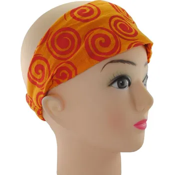 Šátek Čelenka s potiskem spirál Gulung Jingga, oranžová, Sittar