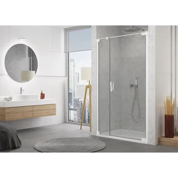 Ronal (Sanswiss) SanSwiss Cadura White Line jednokřídlé dveře s pantem u zdi a s pevnou stěnou v rovině CA31C Šířka: 80 cm + doprava zdarma + při platbě převodem sleva navíc