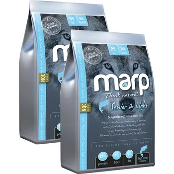 Krmivo pro psa 2x Marp Natural Senior & Light - s bílou rybou 12kg