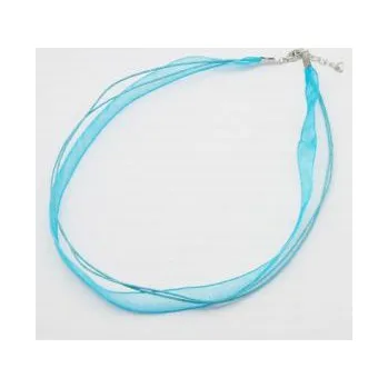 Šňůra na krk se zapínáním (SZA) azurová 1 ks