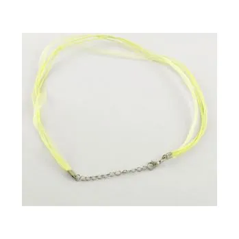 Šňůra na krk se zapínáním (SZA) světle žlutá 1 ks