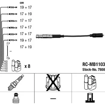 Zapalovací kabel Sada kabelů pro zapalování NGK 7800