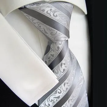 Beytnur 177-5 luxusní hedvábná kravata šedá