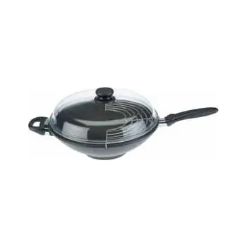pánev wok 32 cm SKK Diamond 3000 plus non-stick (11 cm hluboký, včetně poklice a mřížky, ucho ručka)