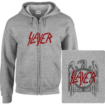 Pánská mikina šedivá mikina s kapucí a zipem Slayer - Eagle