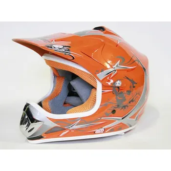 Motodoplněk Dětská krosová moto přilba oranžová