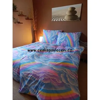 Povlečení České povlečení Bavlněné povlečení Obláčky 2dílné 200 x 220, 2x 70 x 90 cm knoflík