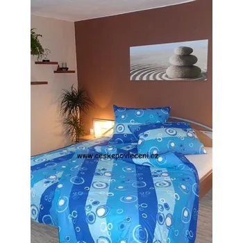 Povlečení Bavlněné povlečení Bublina modrá 70x90/140x200 - klasický rozměr 70x90/140x200