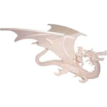 Dřevěná hračka Woodcraft Dřevěné 3D puzzle zvířata drak a rytíř