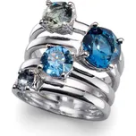 Prsten s krystaly Swarovski Oliver Weber Duo Blue 41122-BLU 58 mm