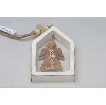 Vánoční dekorace Závěs v rámečku bílý