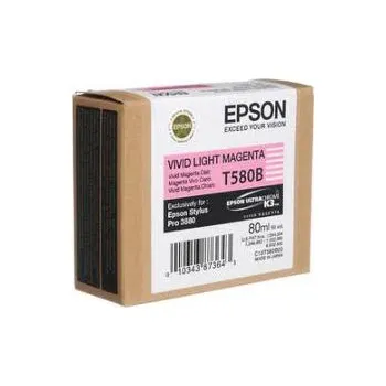 Epson světle purpurová (vivid light mag.) inkoust, T580B00, objem tiskové náplně 80ml, pro barevnou inkoustovou tiskárnu / kopírku Epson Stylus Pro 3800
