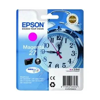 Epson purpurový (magenta) inkoust, T270340, objem tiskové náplně 3,6ml, pro barevnou inkoustovou tiskárnu Epson WorkForce WF-3620 DTWF/3640 DTWF/7620 DTWF