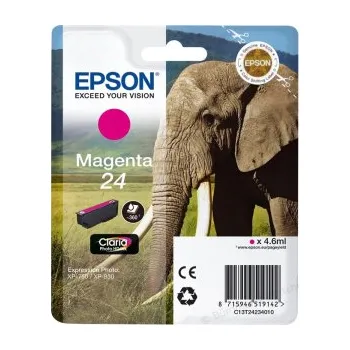 Epson purpurový (magenta) inkoust, T242340, objem tiskové náplně 4,6ml, pro barevnou inkoustovou tiskárnu Epson Expression Photo XP 750/850