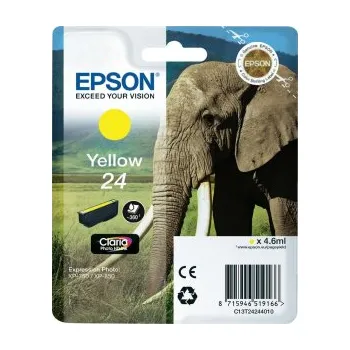 Epson žlutý (yellow) inkoust, T242440, objem tiskové náplně 4,6ml, pro barevnou inkoustovou tiskárnu Epson Expression Photo XP 750/850