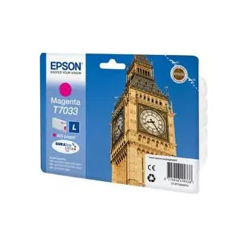 Epson purpurový (magenta) inkoust, T703340, 800 stran při 5% pokrytí, pro barevnou inkoustovou tiskárnu Epson WorkForce Pro WP-4015DN/WP-4025DW