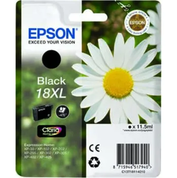Epson černý (black) inkoust, T181140, objem tiskové náplně 12ml, pro barevnou inkoustovou tiskárnu Epson Expression Home XP-30/202/302/402